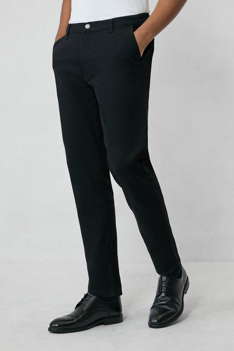 Siyah Tapared Fit Likralı Esnek Denim Pantolon