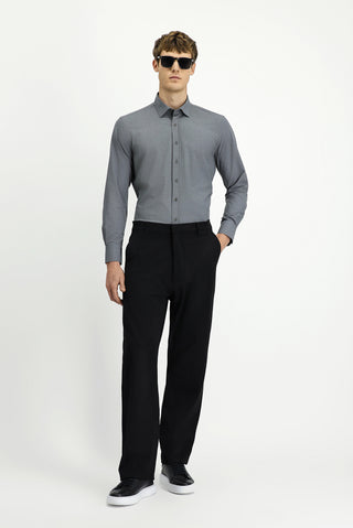  Siyah Straight Relaxed Fit Likralı Kanvas / Chino Pantolon