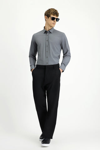  Siyah Straight Relaxed Fit Likralı Kanvas / Chino Pantolon