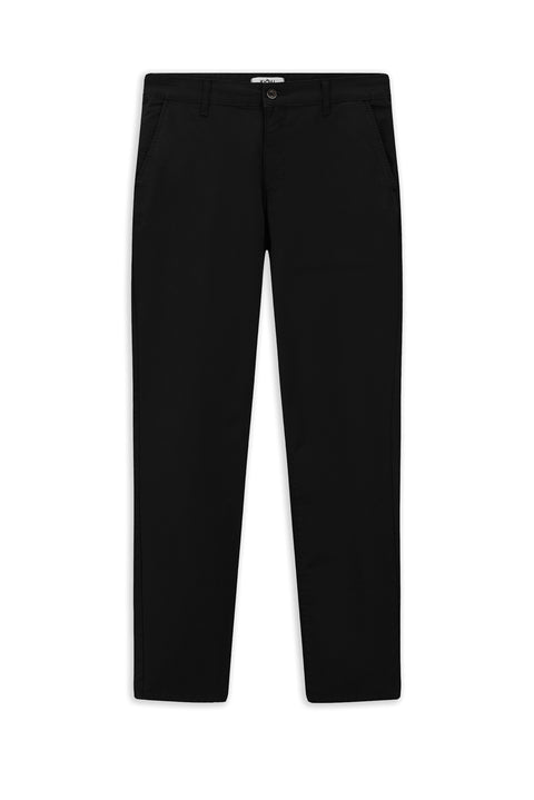Black Regular Fit Standard Cut Lycra Canvas / Chino Trousers
