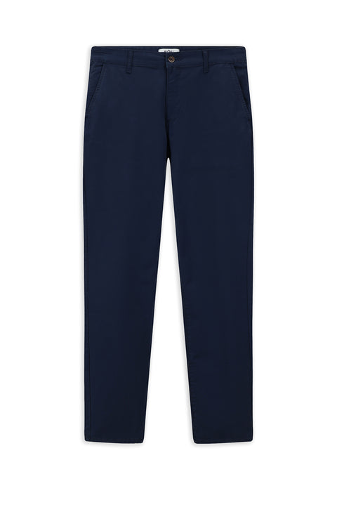Dark Navy Regular Fit Standard Cut Lycra Canvas / Chino Trousers
