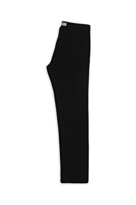 Black Regular Fit Standard Cut Lycra Canvas / Chino Trousers