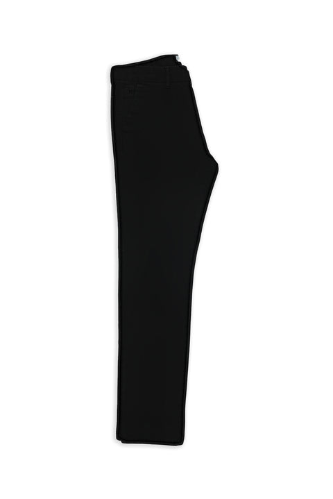Black Regular Fit Standard Cut Lycra Canvas / Chino Trousers