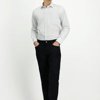 Black Regular Fit Standard Cut Lycra Canvas / Chino Trousers