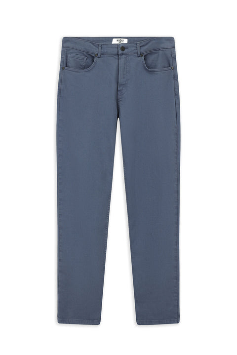 Blue Regular Fit Standard Cut Lycra Canvas / Chino Trousers