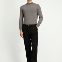 Mid Coffee Regular Fit Standard Cut Lycra Canvas / Chino Trousers