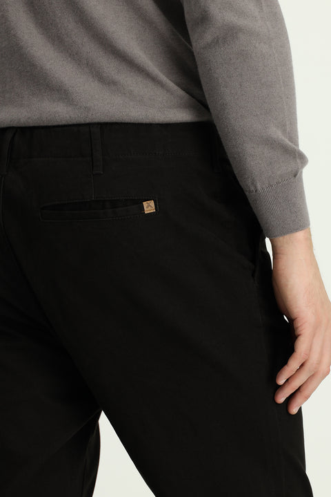 Mid Coffee Regular Fit Standard Cut Lycra Canvas / Chino Trousers