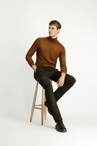  Orta Haki Regular Fit Standart Kesim Likralı Kanvas / Chino Pantolon
