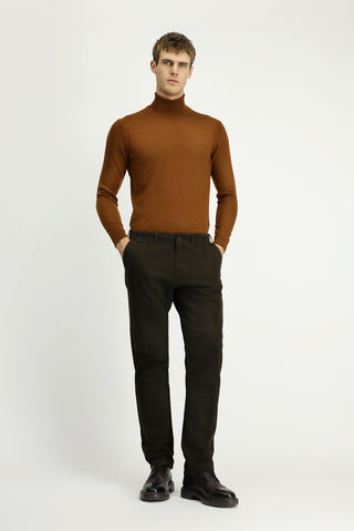  Orta Haki Regular Fit Standart Kesim Likralı Kanvas / Chino Pantolon