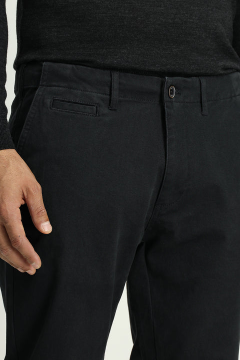 Medium Anthracite Regular Fit Standard Cut Stretchy Canvas / Chino Trousers