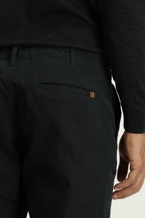 Medium Anthracite Regular Fit Standard Cut Stretchy Canvas / Chino Trousers