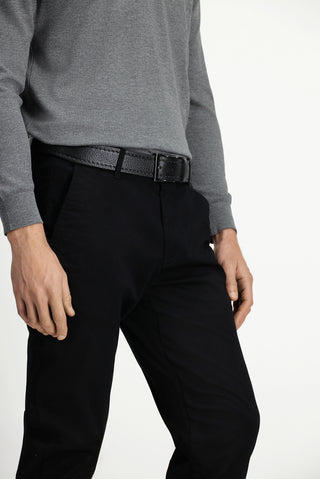  Siyah Relaxed Fit Rahat Kesim Yandan Cep Likralı Kanvas / Chino Pantolon