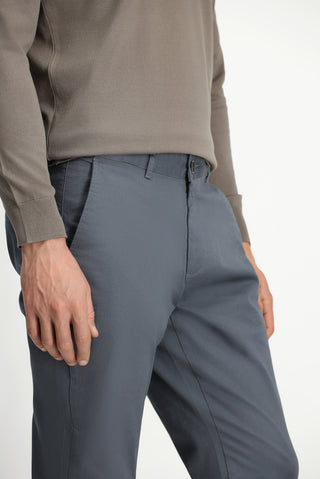  Orta Füme Relaxed Fit Rahat Kesim Yandan Cep Likralı Kanvas / Chino Pantolon