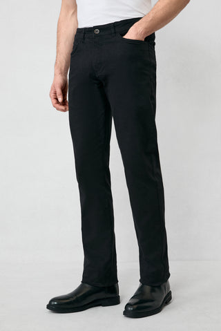  Siyah Regular Fit Standart Kesim Likralı Esnek Kanvas / Chino Pantolon