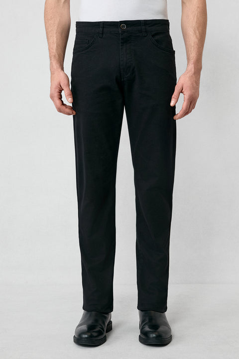 Black Slim Fit Stretch Canvas / Chino Trousers