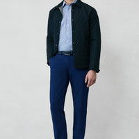 Mid-Navy Regular Fit Standard Cut Stretchy Side Pocket Canvas / Chino Trousers