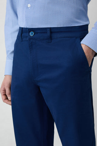  Orta Lacivert Regular Fit Standart Kesim Likralı Esnek Yandan Cep Kanvas / Chino Pantolon