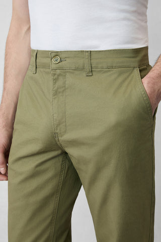  Orta Haki Regular Fit Standart Kesim Likralı Esnek Yandan Cep Kanvas / Chino Pantolon