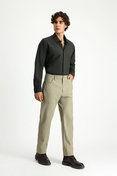 Orta Bej Techno-Line Regular Fit Standart Kesim Çantalı Kanvas / Chino Pantolon