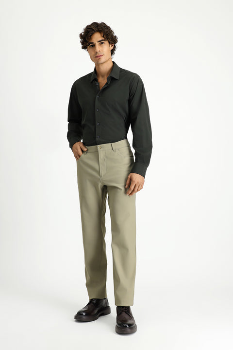 Orta Bej Techno-Line Regular Fit Standart Kesim Çantalı Kanvas / Chino Pantolon