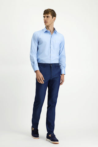  Koyu Lacivert Relaxed Fit Rahat Kesim Lyocell Karışımlı Kanvas / Chino Pantolon