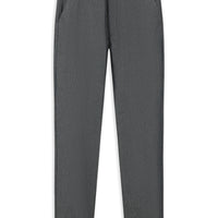 Mid Grey Regular Fit Standard Cut Lycra Striped Canvas / Chino Trousers