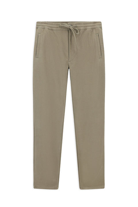 Mid Mink Regular Fit Standard Cut Elasticated Waist Drawstring Knitted Jogger Trousers