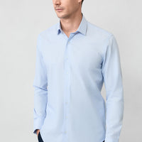 Blue Long Sleeve Slim Fit Narrow Cut Cotton Classic Striped Shirt