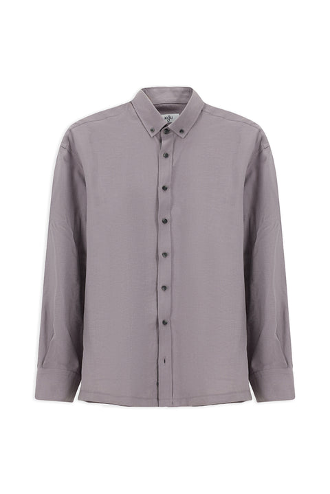 Lilac Long Sleeve Oversize Extra Relaxed Fit Button-Down Collar Lyocell Blend Shirt