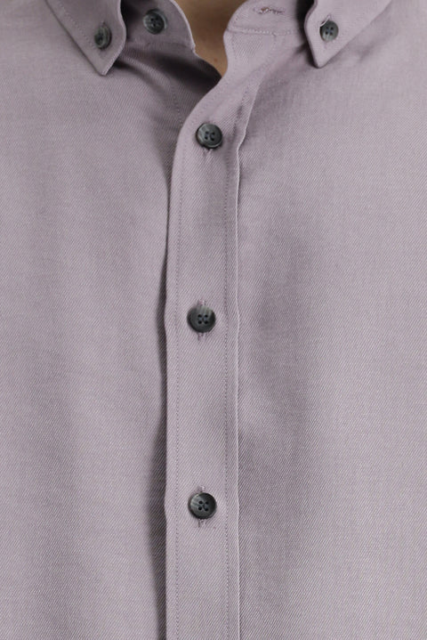 Lilac Long Sleeve Oversize Extra Relaxed Fit Button-Down Collar Lyocell Blend Shirt
