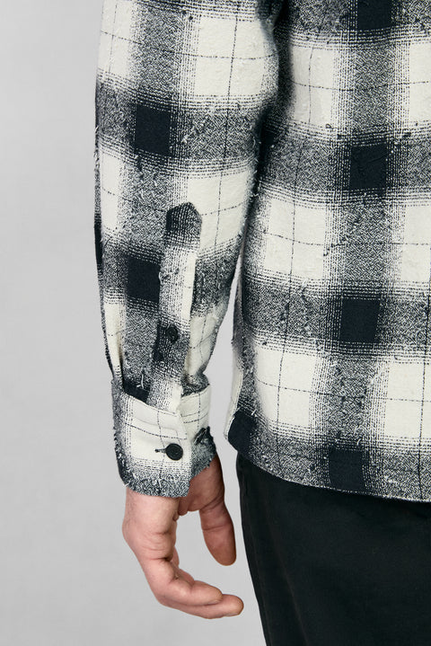 Black Long Sleeve Oversize Extra Relaxed Fit Plaid Cotton Lumberjack Winter Shirt