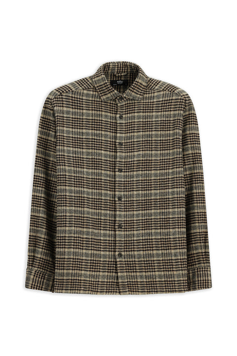 Medium Brown Long Sleeve Oversize Extra Relaxed Fit Plaid Cotton Shacket Lumberjack Shirt