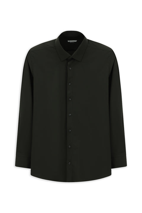Dark Khaki Techno-Line Long Sleeve Classic Lycra Shirt