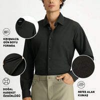 Dark Khaki Techno-Line Long Sleeve Classic Lycra Shirt