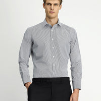 Light Anthracite Long Sleeve Classic Striped Four Seasons Cotton Easy-Iron Shirt