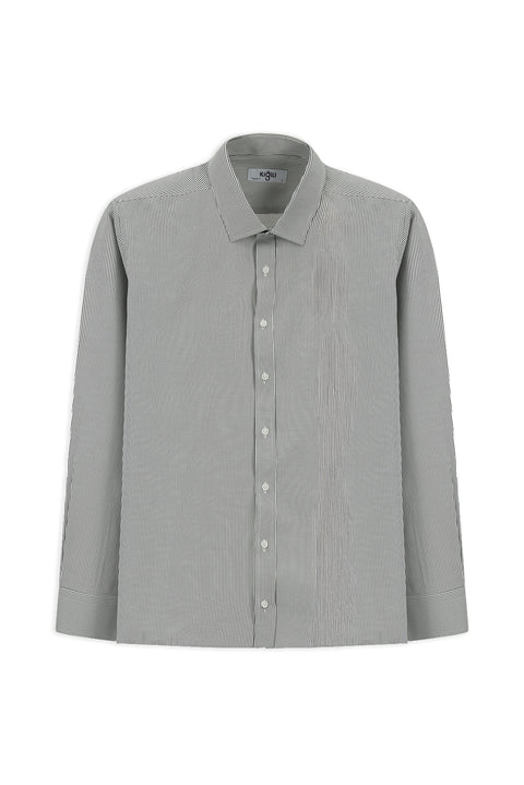 Light Anthracite Long Sleeve Classic Striped Four Seasons Cotton Easy-Iron Shirt