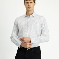 Medium Gray Long Sleeve Classic Plaid Cotton Shirt