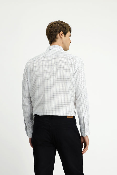 Medium Gray Long Sleeve Classic Plaid Cotton Shirt