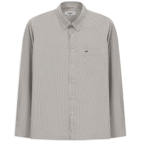 Light Brown Long Sleeve Regular Fit Striped Button-Down Collar Cotton Easy-Iron Shirt
