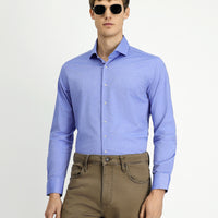 Dark Blue Long Sleeve Slim Fit Classic Cotton Shirt