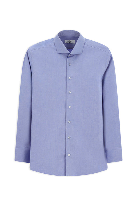 Dark Blue Long Sleeve Slim Fit Classic Cotton Shirt