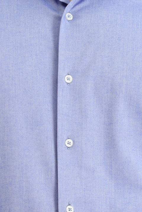 Dark Blue Long Sleeve Slim Fit Classic Cotton Shirt