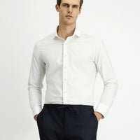 White Long Sleeve Slim Fit Classic Cotton Shirt