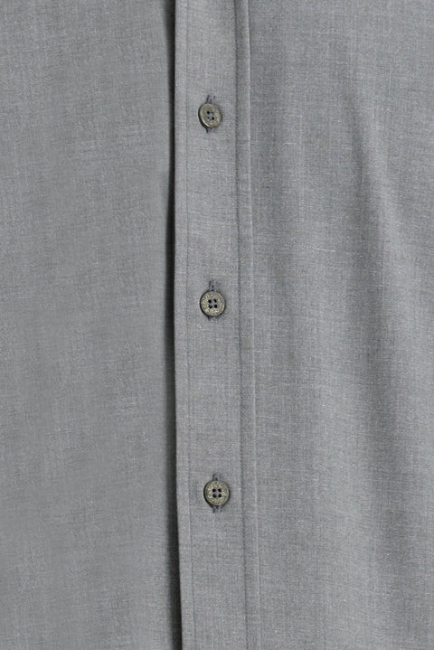 Medium Anthracite Long Sleeve Slim Fit Cotton Shirt