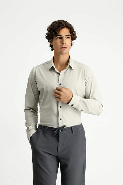 Stone Techno-Line Long Sleeve Slim Fit Classic Lycra Shirt