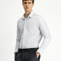 Dark Navy Long Sleeve Slim Fit Classic Striped Cotton Shirt