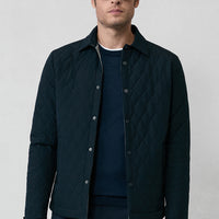 Dark Navy Snap-Button Quilted Seasonal Jacket