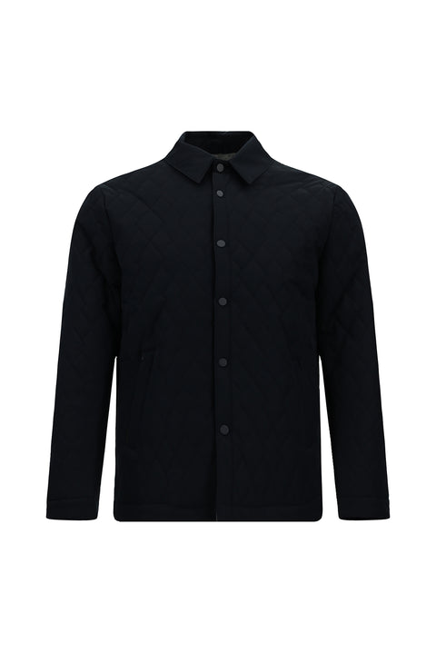 Dark Navy Snap-Button Quilted Seasonal Jacket