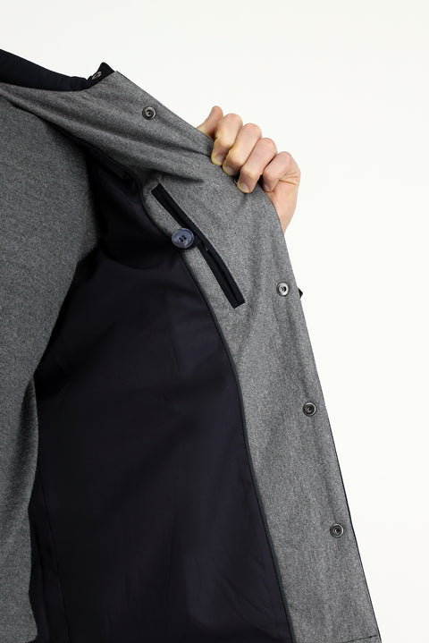 Dark Navy Snap-Button Quilted Seasonal Jacket