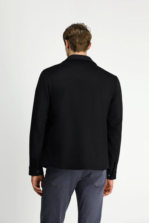 Black Snap Button Seasonal Cotton Jacket / Coat